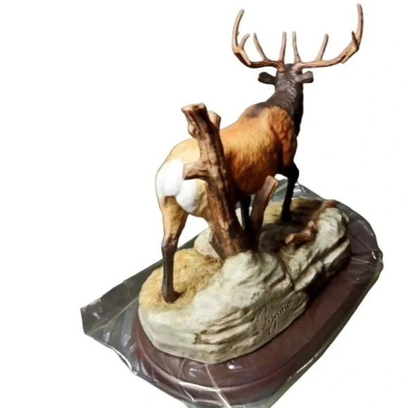 Home interiors and gifts Discontinued Gentle Giant Elk Masterpiece Porcelain - Picture 8 of 15